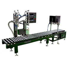 全自動18L兩頭電子稱重式灌裝、排氣壓蓋流水線（適用于10－20公升中桶）