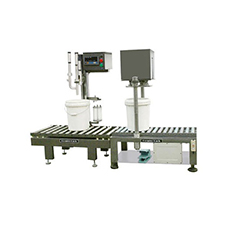 半自動電子稱重式灌裝、排氣壓蓋流水線（適用于10－20L中桶）